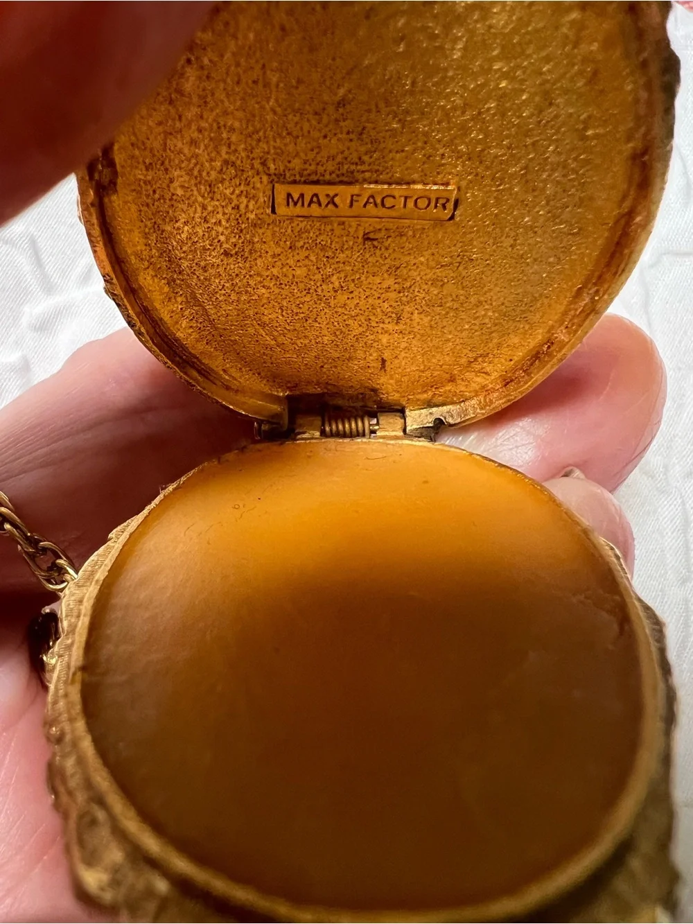 Vintage Max Factor Solid Perfume Pendant w/Solid Perfume